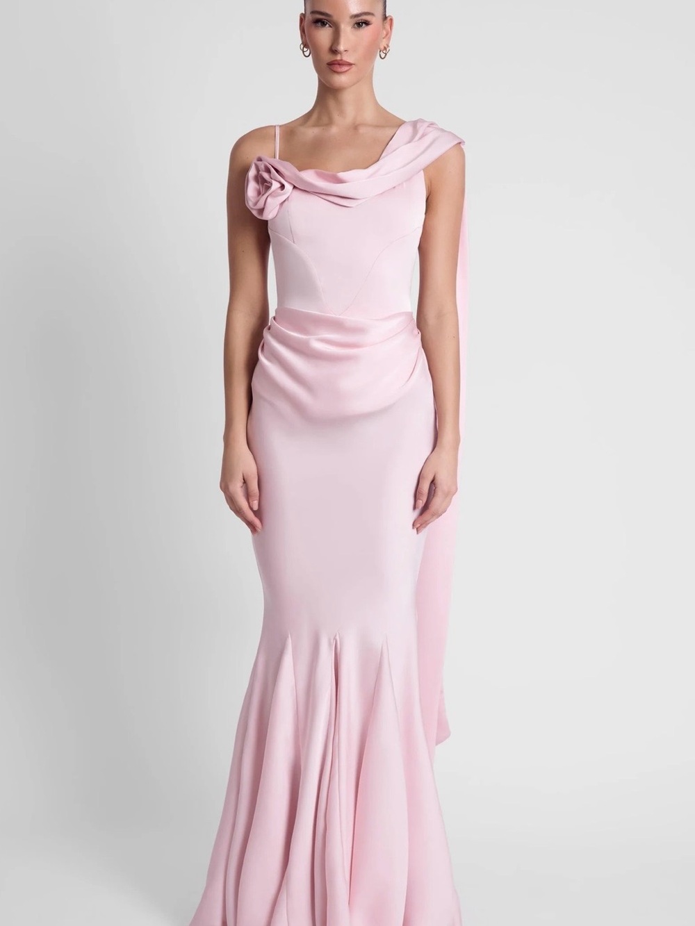 Celine Corset Drape Satin Gown